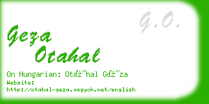 geza otahal business card